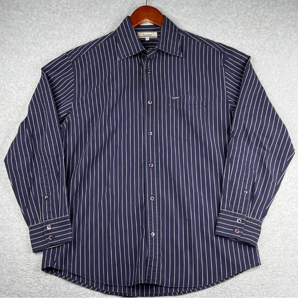 Faconnable Dark Blue Striped Shirt